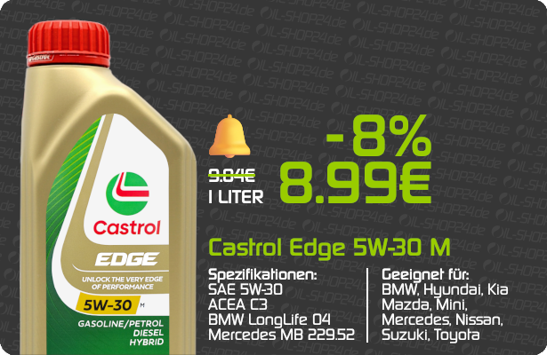 Castrol Motoröl 5W30 Edge 5W-30 M Aktion